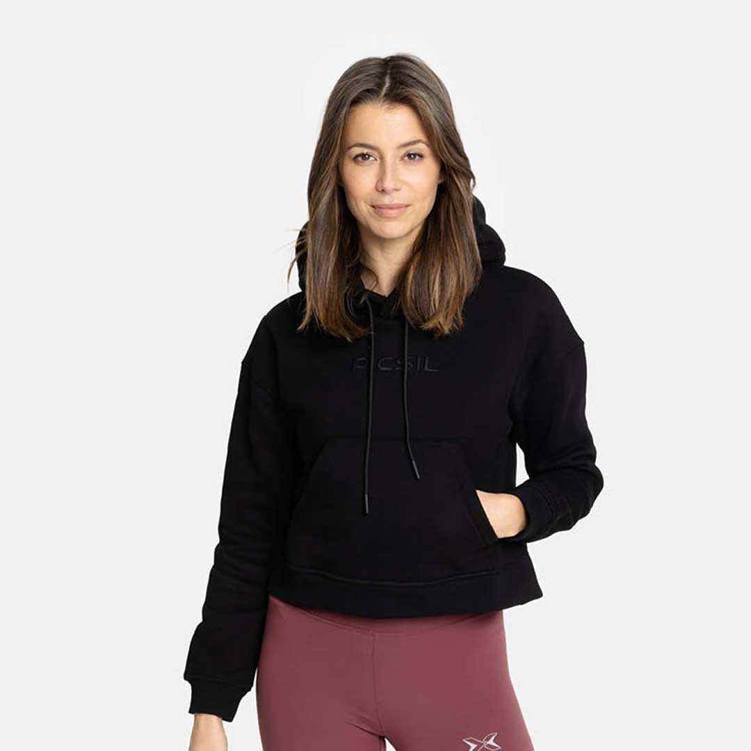 Sudadera Corta con Capucha Mujer Core