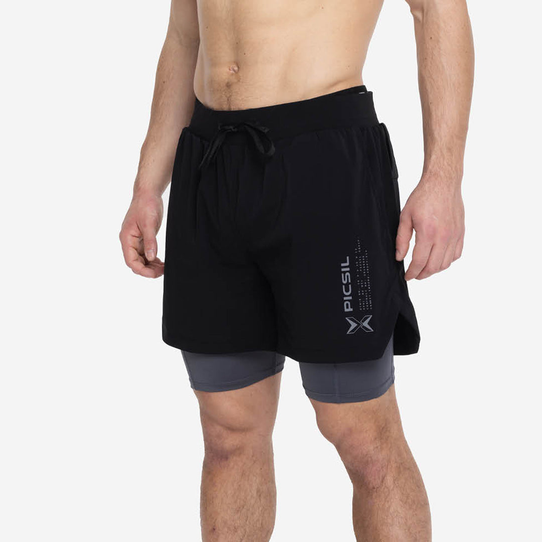 Shorts con Malla Compresión 2 en 1 Hombre Premium