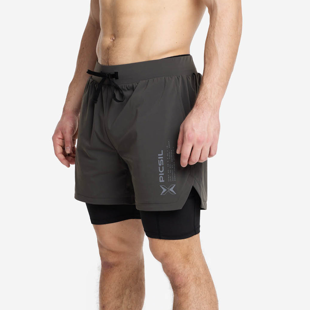 Shorts con Malla Compresión 2 en 1 Hombre Premium